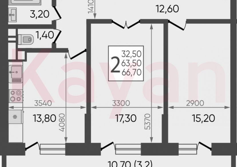 Продажа 2-комн. квартиры, 63.5 кв.м фото 0