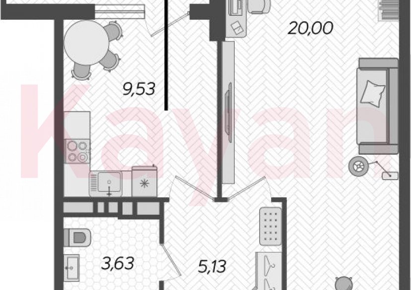 Продажа 1-комн. квартиры, 38.29 кв.м фото 0