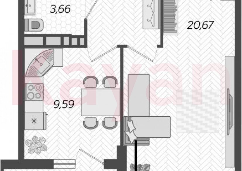 Продажа 1-комн. квартиры, 39.18 кв.м фото 0