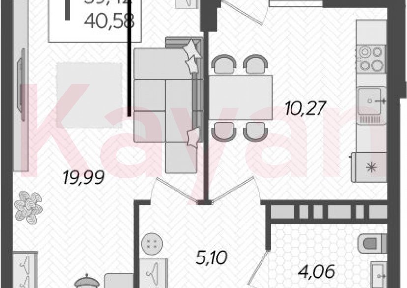 Продажа 1-комн. квартиры, 39.42 кв.м фото 0