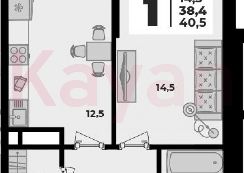 Продажа 1-комн. квартиры, 38.4 кв.м фото 0