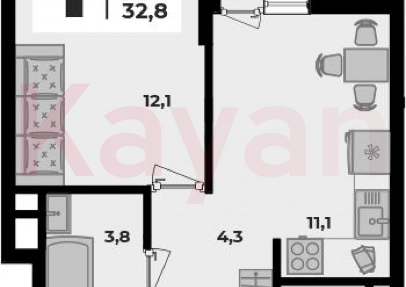 Продажа 1-комн. квартиры, 31.3 кв.м фото 0