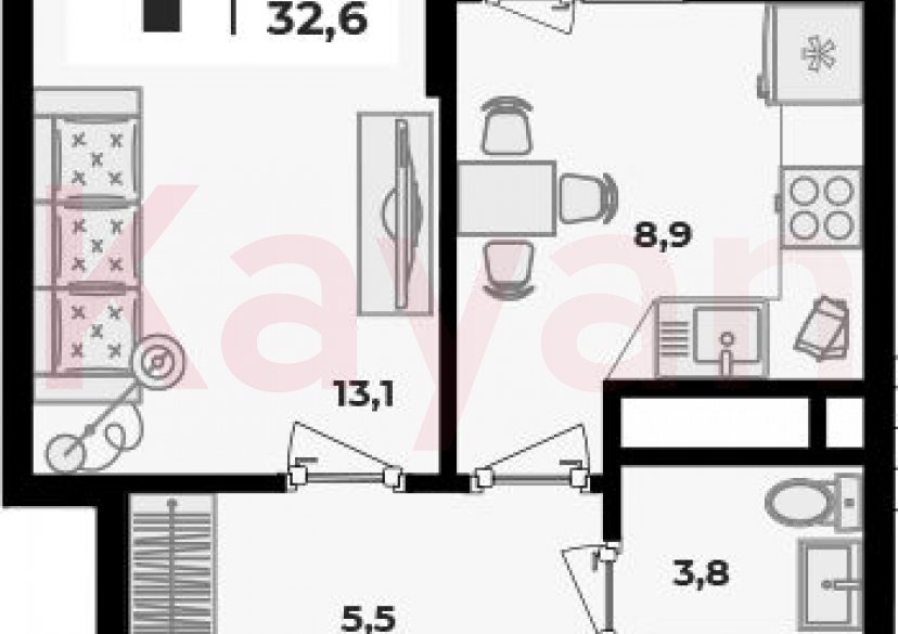 Продажа 1-комн. квартиры, 31.3 кв.м фото 0