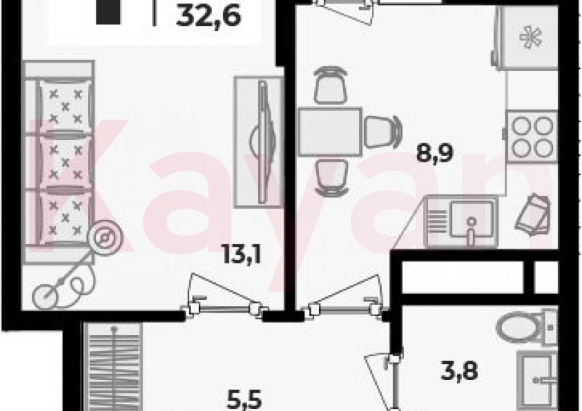 Продажа 1-комн. квартиры, 31.3 кв.м фото 0