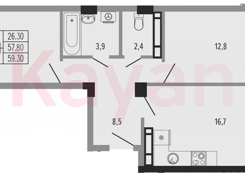 Продажа 3-комн. квартиры, 57.8 кв.м фото 0