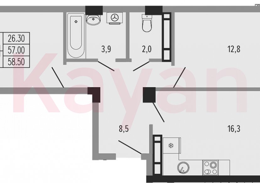 Продажа 3-комн. квартиры, 57 кв.м фото 0