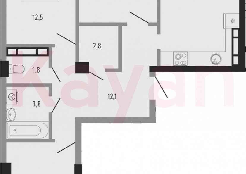 Продажа 3-комн. квартиры, 74.9 кв.м фото 0