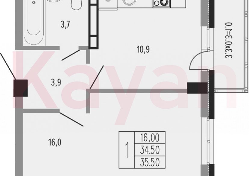 Продажа 1-комн. квартиры, 34.5 кв.м фото 0