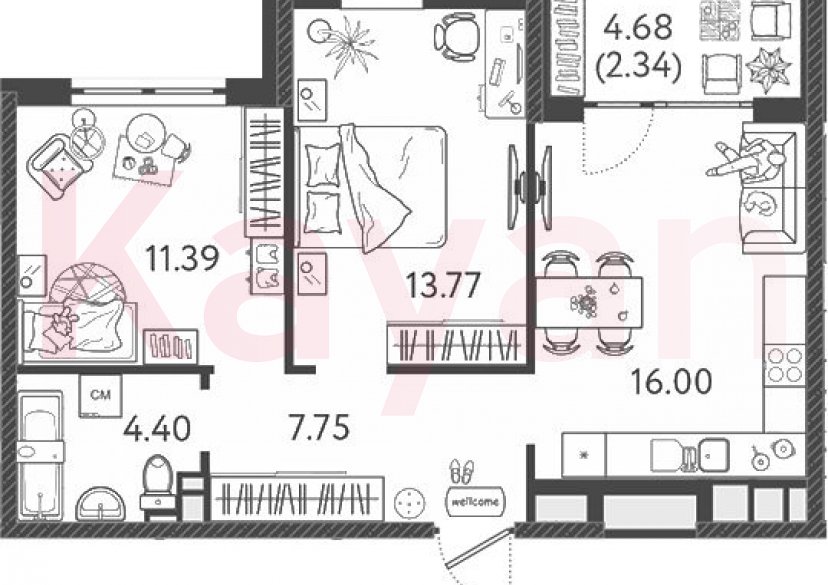 Продажа 3-комн. квартиры, 53.31 кв.м фото 0