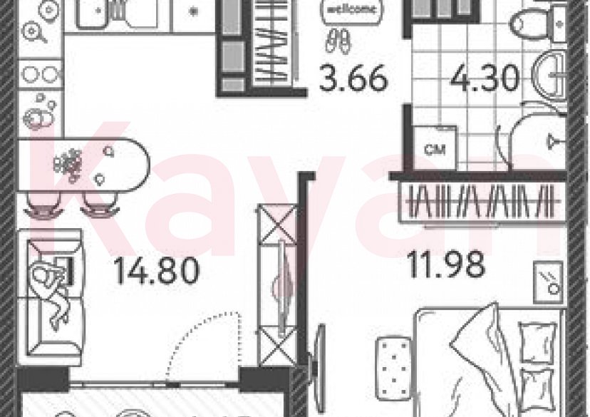 Продажа 1-комн. квартиры, 34.74 кв.м фото 0