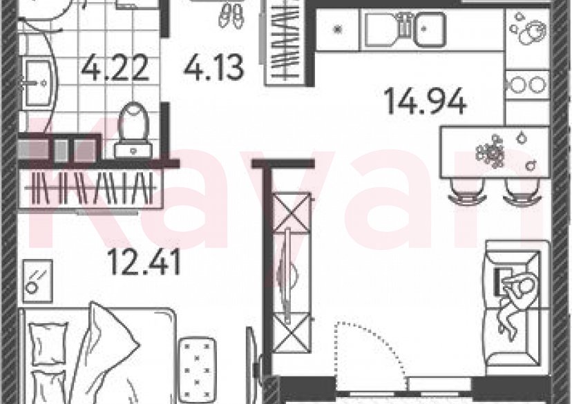 Продажа 1-комн. квартиры, 35.7 кв.м фото 0