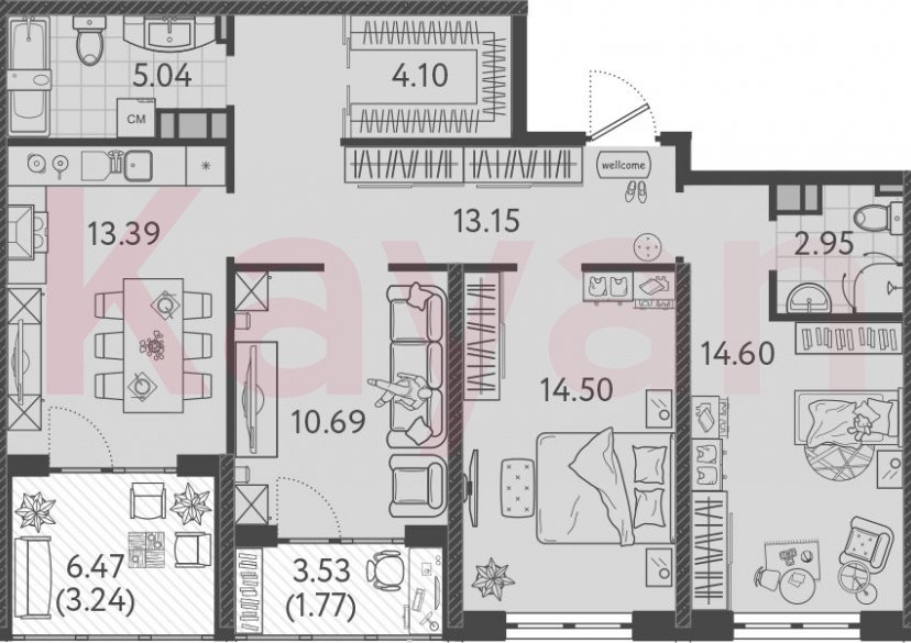 Продажа 3-комн. квартиры, 78.42 кв.м фото 0