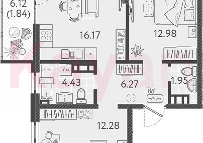 Продажа 3-комн. квартиры, 54.08 кв.м фото 0