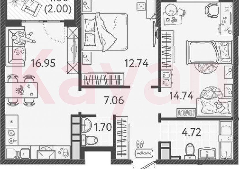 Продажа 3-комн. квартиры, 57.91 кв.м фото 0