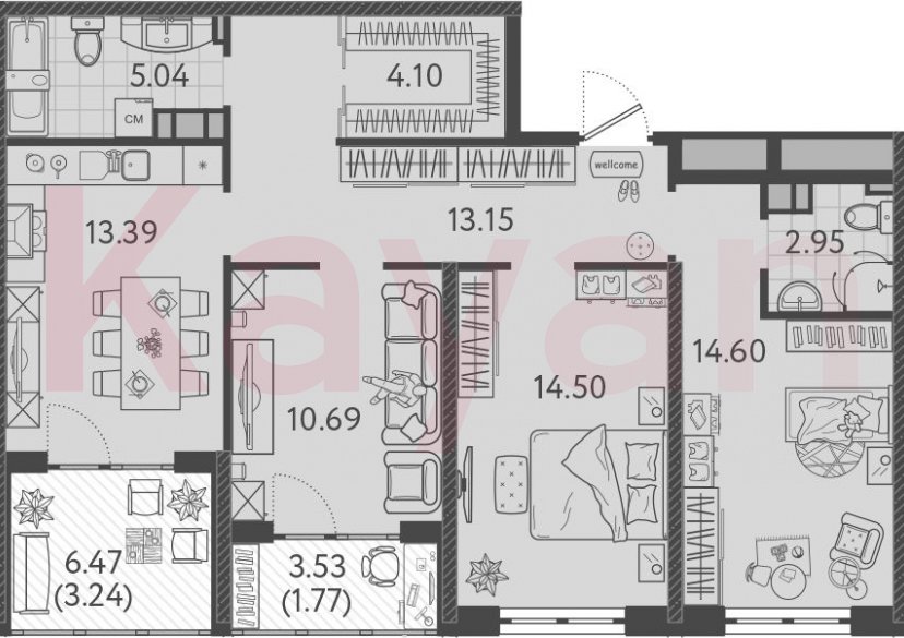 Продажа 3-комн. квартиры, 78.42 кв.м фото 0