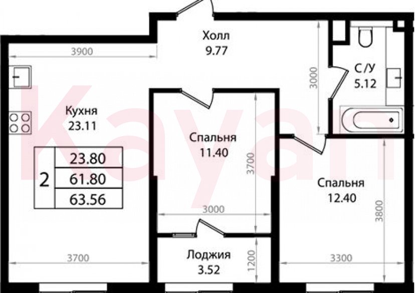 Продажа 3-комн. квартиры, 61.8 кв.м фото 0