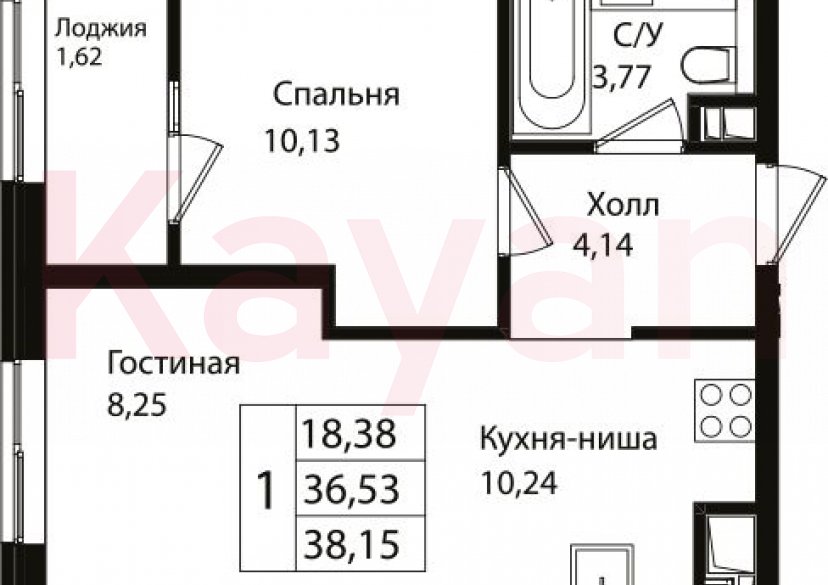 Продажа 2-комн. квартиры, 36.53 кв.м фото 0