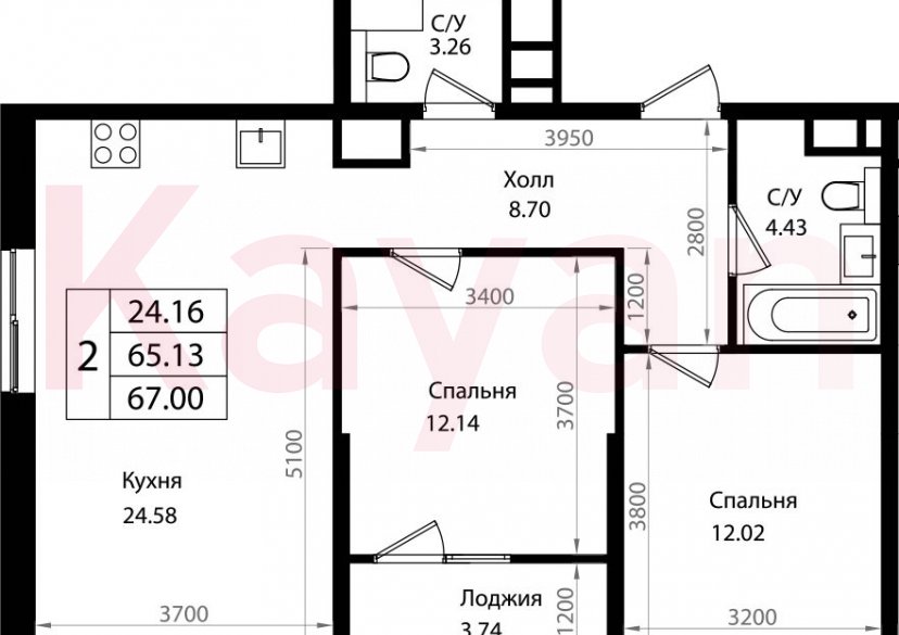 Продажа 3-комн. квартиры, 65.13 кв.м фото 0