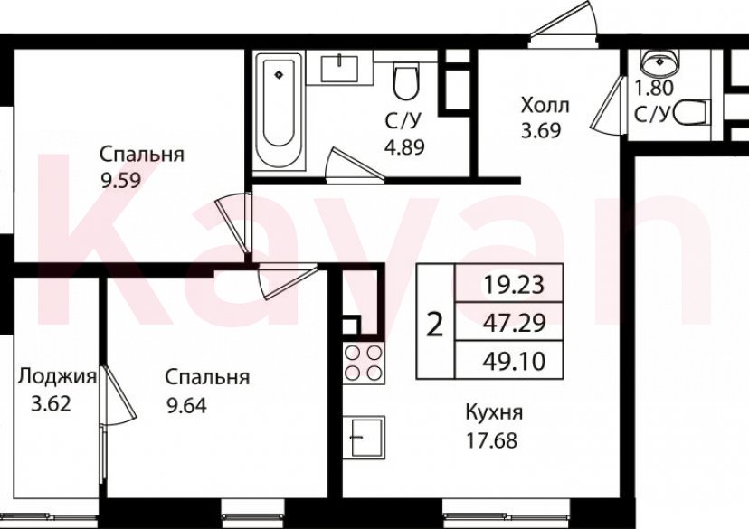 Продажа 3-комн. квартиры, 47.29 кв.м фото 0