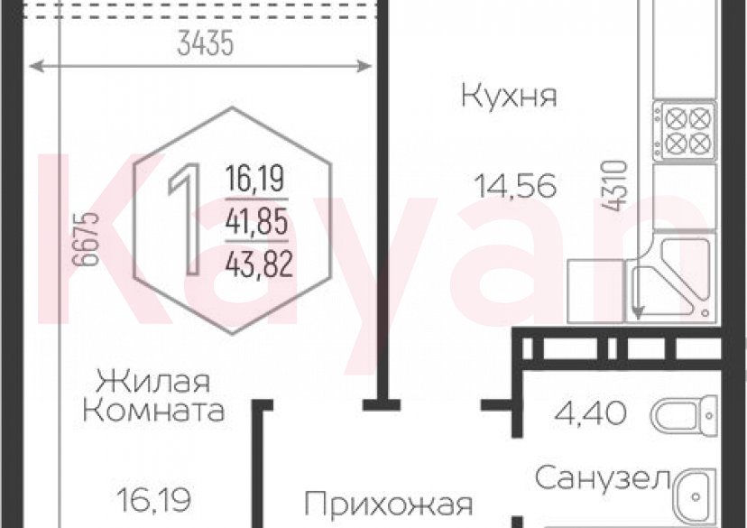 Продажа 1-комн. квартиры, 39.88 кв.м фото 0