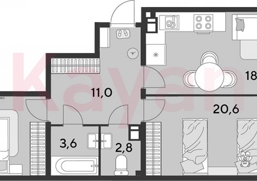 Продажа 3-комн. квартиры, 70.9 кв.м фото 0