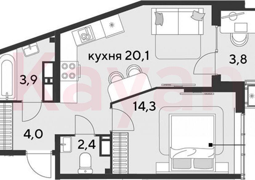 Продажа 2-комн. квартиры, 44.7 кв.м фото 0