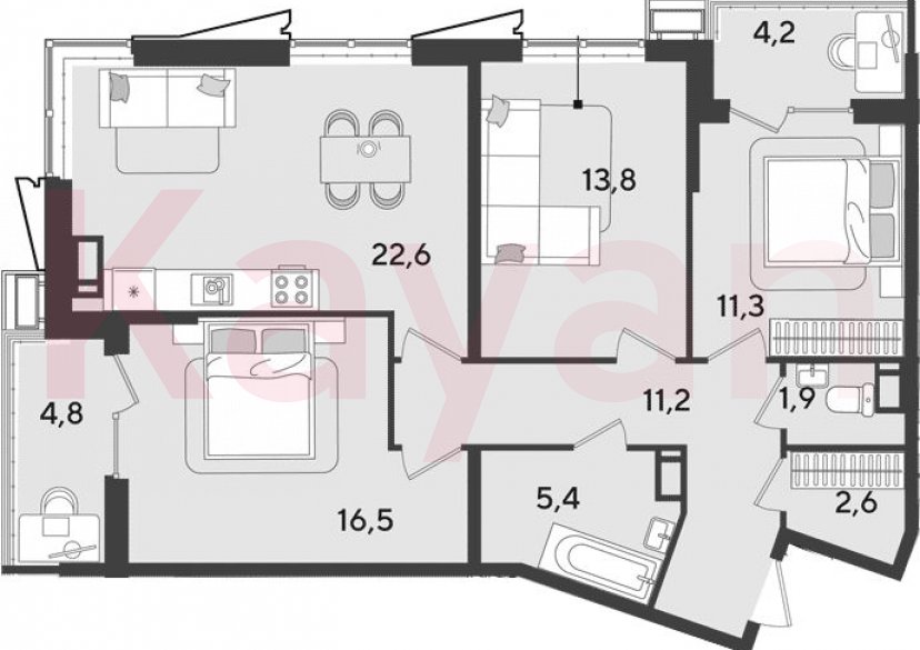 Продажа 4-комн. квартиры, 85.3 кв.м фото 0