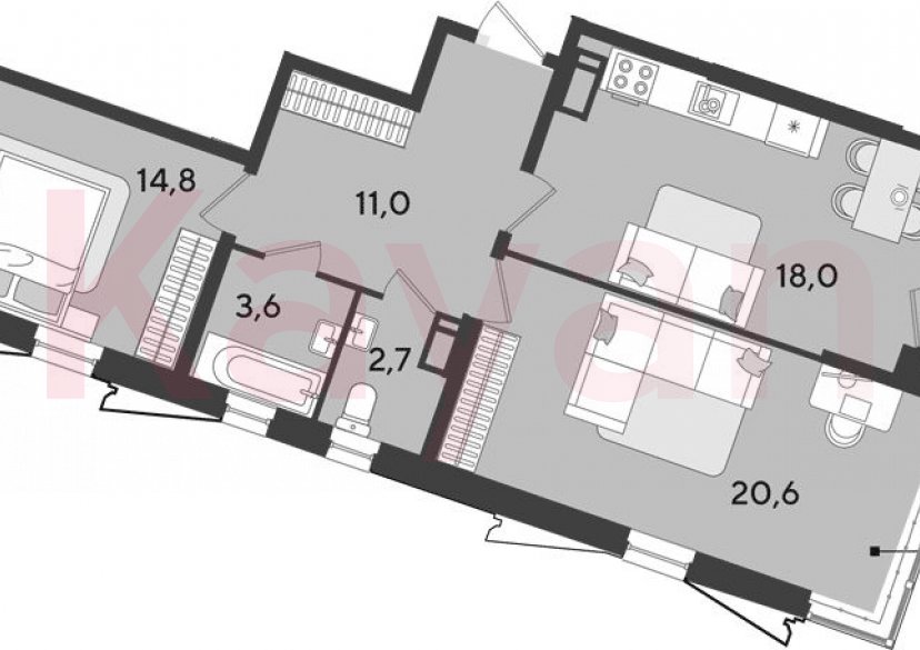 Продажа 3-комн. квартиры, 70.7 кв.м фото 0