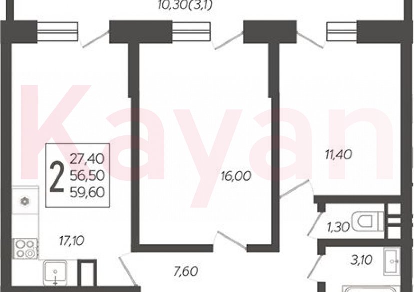 Продажа 3-комн. квартиры, 56.5 кв.м фото 0