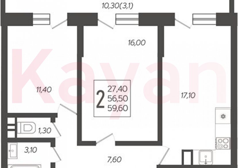 Продажа 3-комн. квартиры, 56.5 кв.м фото 0