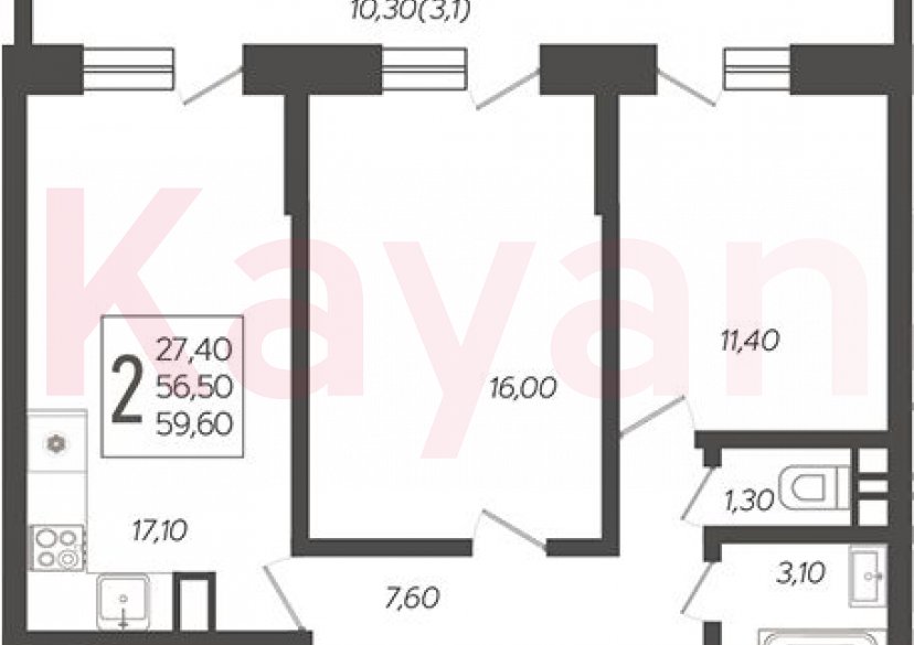 Продажа 3-комн. квартиры, 56.5 кв.м фото 0