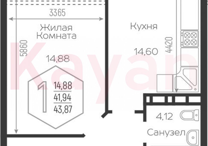 Продажа 1-комн. квартиры, 40.01 кв.м фото 0