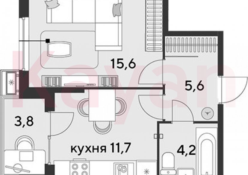 Продажа 1-комн. квартиры, 37.1 кв.м фото 0