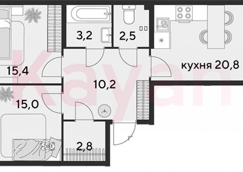 Продажа 3-комн. квартиры, 69.9 кв.м фото 0