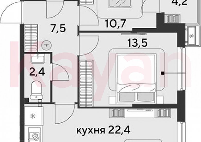 Продажа 3-комн. квартиры, 60.8 кв.м фото 0