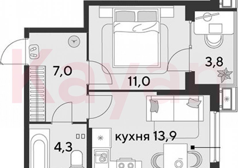 Продажа 1-комн. квартиры, 36.2 кв.м фото 0