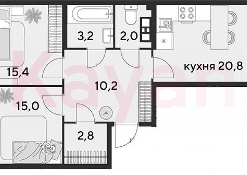 Продажа 3-комн. квартиры, 69.4 кв.м фото 0