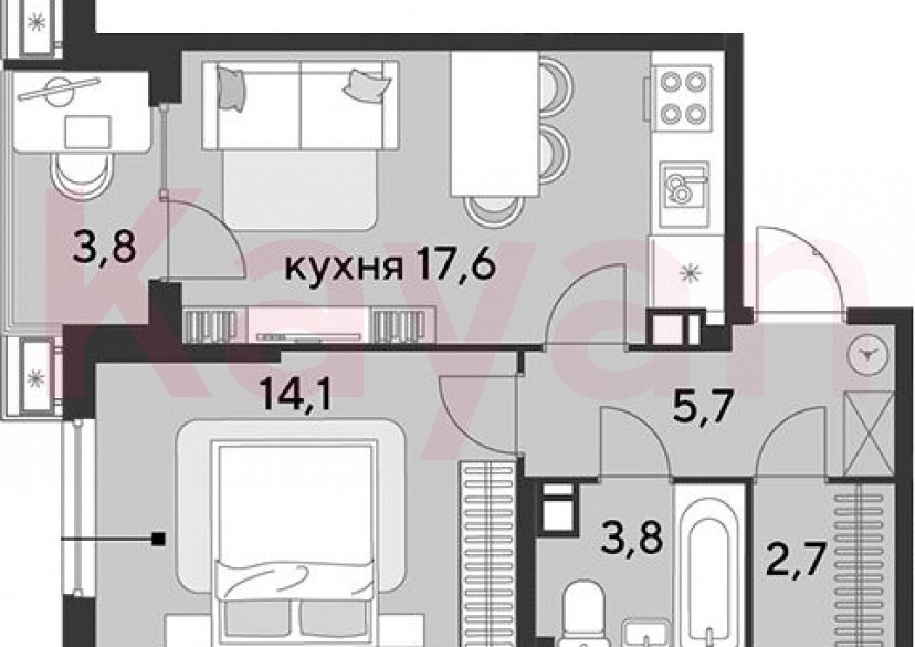 Продажа 2-комн. квартиры, 43.9 кв.м фото 0