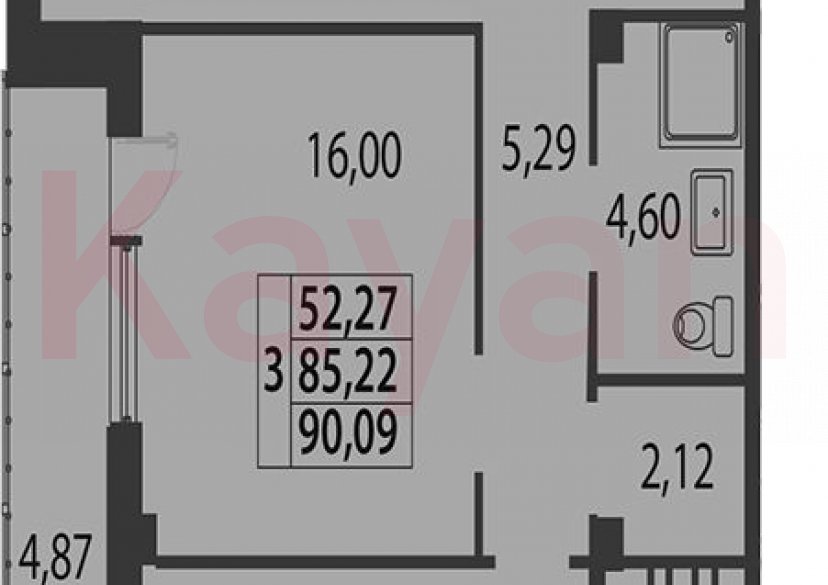 Продажа 3-комн. квартиры, 85.22 кв.м фото 0