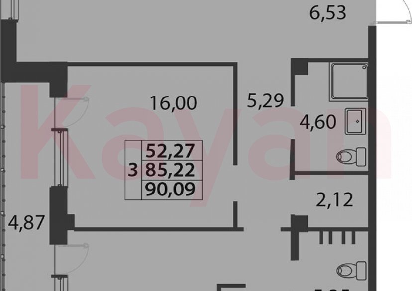 Продажа 3-комн. квартиры, 85.22 кв.м фото 0