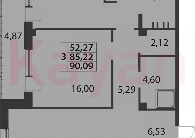 Продажа 3-комн. квартиры, 85.22 кв.м фото 0