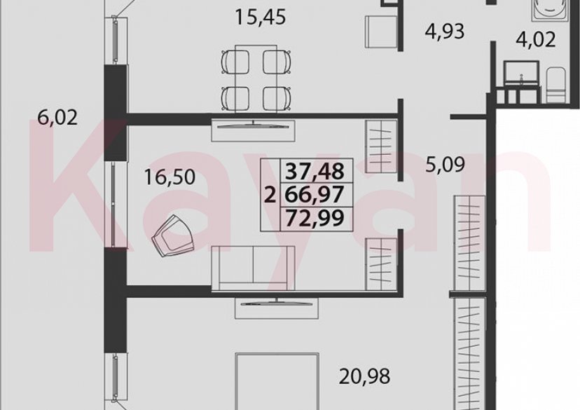 Продажа 3-комн. квартиры, 66.97 кв.м фото 0