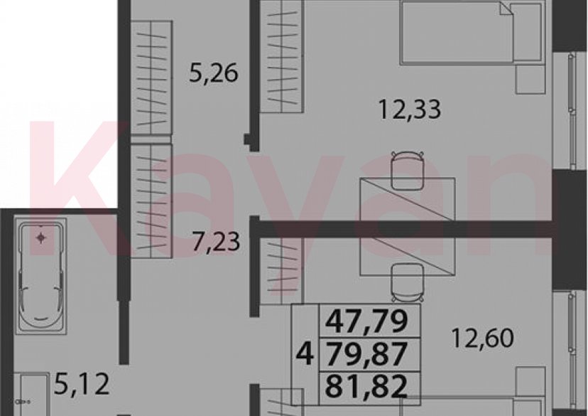 Продажа 4-комн. квартиры, 79.87 кв.м фото 0