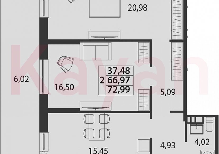 Продажа 3-комн. квартиры, 66.97 кв.м фото 0