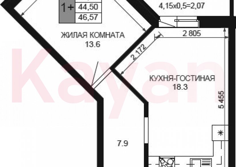 Продажа 2-комн. квартиры, 44.5 кв.м фото 0