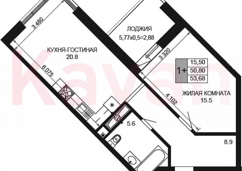 Продажа 2-комн. квартиры, 50.8 кв.м фото 0