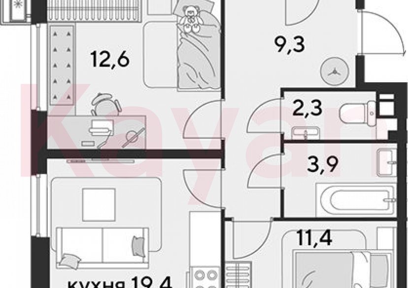 Продажа 4-комн. квартиры, 76.5 кв.м фото 0