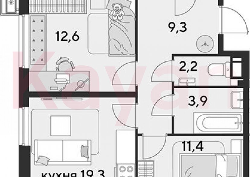 Продажа 4-комн. квартиры, 76.3 кв.м фото 0