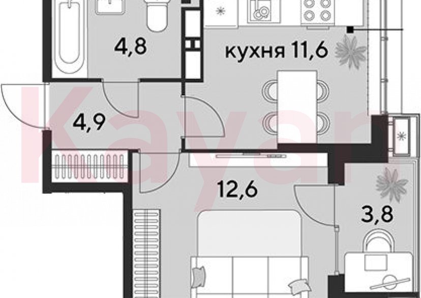 Продажа 1-комн. квартиры, 33.9 кв.м фото 0