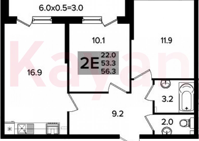 Продажа 3-комн. квартиры, 53.3 кв.м фото 0